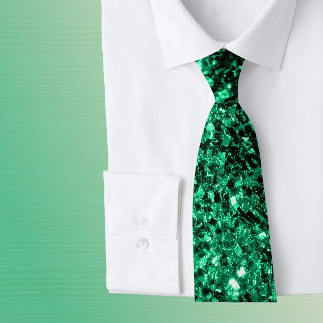 Smaragdgröna falska glittergnistor slips (Skapare uppladdad)