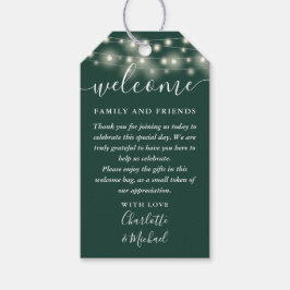 Smaragdgröna Ljus Bröllopsgåva Välkomstkorg Presentetikett