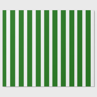 Smaragdgröna vita ränder Minimal modernt mönster Presentpapper