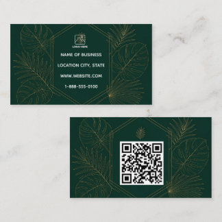 Smaragdguld Tropisk QR-kod Affärsprofil Visitkort
