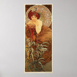 Smaragdillustration av Alphonse Mucha Poster