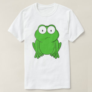 Smaragdpadda med stora ögon och orolig min; djärva t shirt