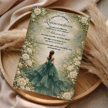 Smaragdsaktrös för Quinceañera