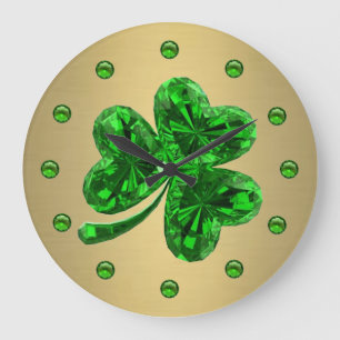 SmaragdShamrock 1 Stor Klocka