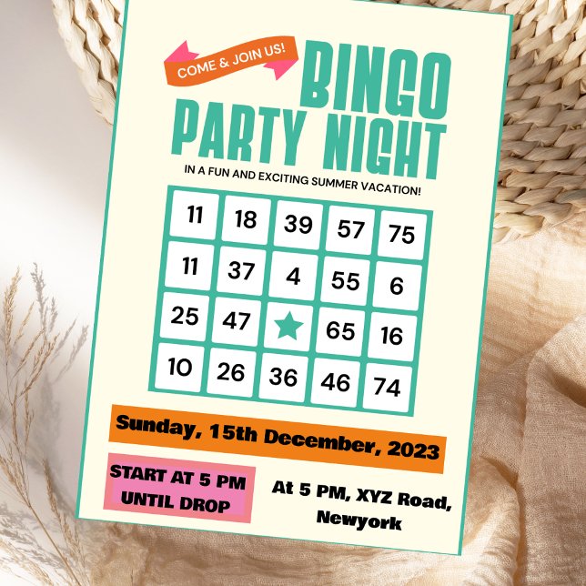 Smaragdslans Elegans Grön Djärv Bingo Kväll Inbjud Inbjudningar (Skapare uppladdad)