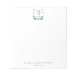 Smart 3 Brev Monogram Hydrangea Ginger Burk Vapens Anteckningsblock