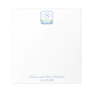 Smart 3 Brev Monogram Hydrangea Ginger Burk Vapens Anteckningsblock