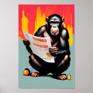 Smart Ape-Poster - Anpassade Chimp Wall Art Poster