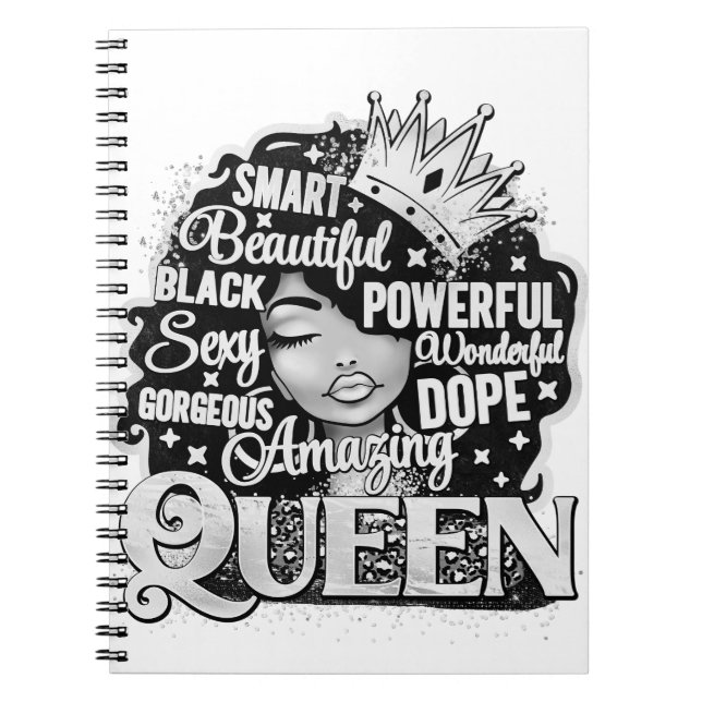 Smart BeSnyval Fantastisk Black Queen Melanin Sist Anteckningsbok (Framsidan)
