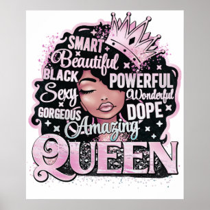 Smart BeSnyval Fantastisk Black Queen Melanin Sist Poster