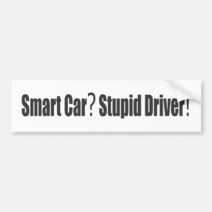 Smart bil? Dum chaufför! Bildekal