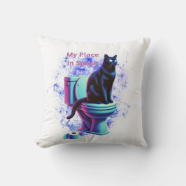 Smart Black Cat med glasögon - fin Tecknad Kudde