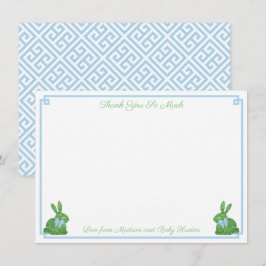 Smart Blek Blue Boxwood Bunny Boy Shower Tack Kort