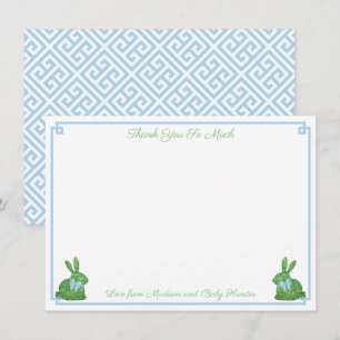 Smart Blek Blue Boxwood Bunny Boy Shower Tack Kort