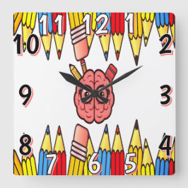 Smart-bromsväggslås - Roligt Back to school-tid Fyrkantig Klocka