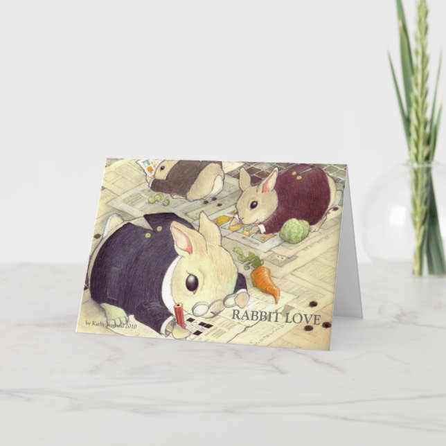 SMART BUNNIES av Kathy Borla.. Helgkort (Framsida)