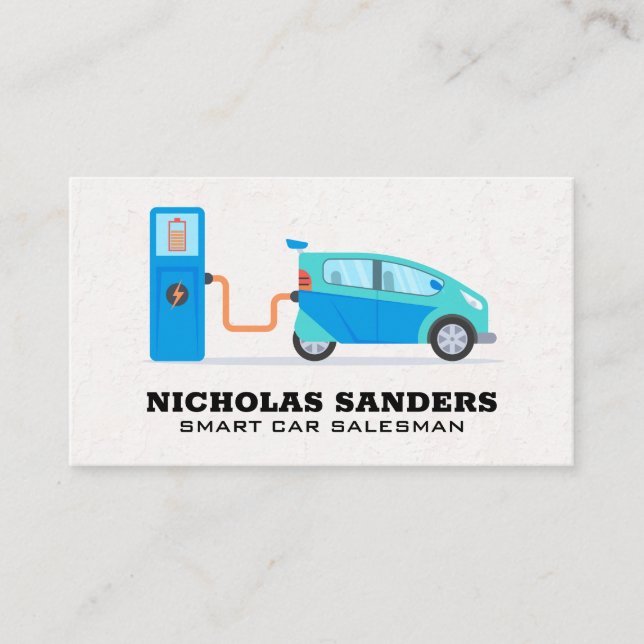 Smart Car Logo | Charging Station | Technology Visitkort (Framsida)