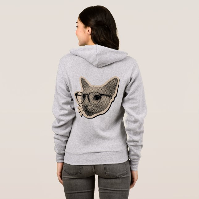 "Smart Cat-design med glasögon T Shirt (Hel baksida)