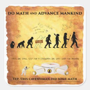 Smart Cavewoman: Gör Math och den för- Fyrkantigt Klistermärke