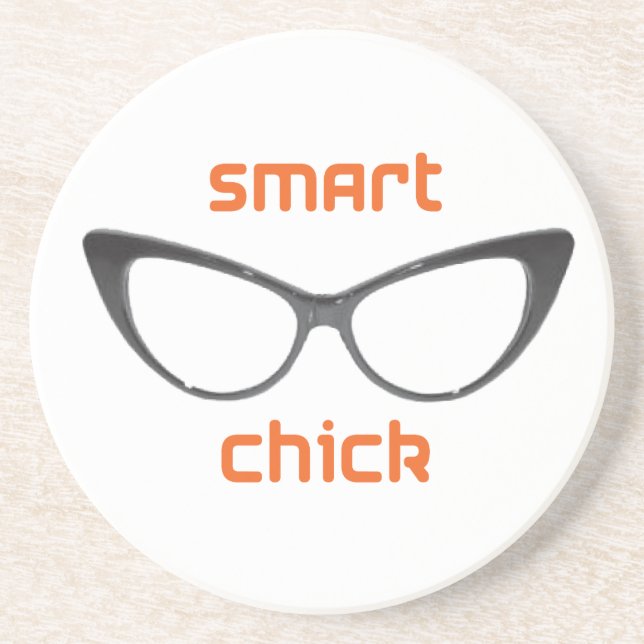 Smart chickGeekglasögon Underlägg Sandsten (Framsidan)