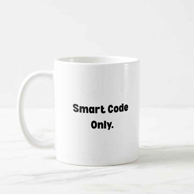 Smart Code Only Mugg – Minimalistisk AI Ingenjörsp (Vänster)