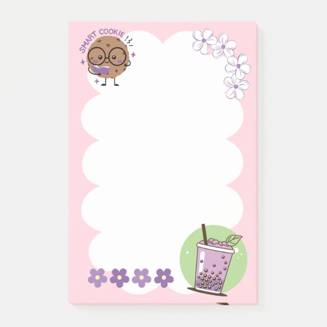 Smart Cookie & Boba Tea kawaii Post-it Block (Framsida)