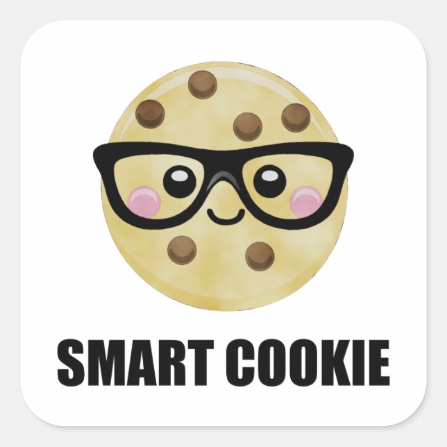 Smart Cookie Funny Fyrkantigt Klistermärke (Framsida)