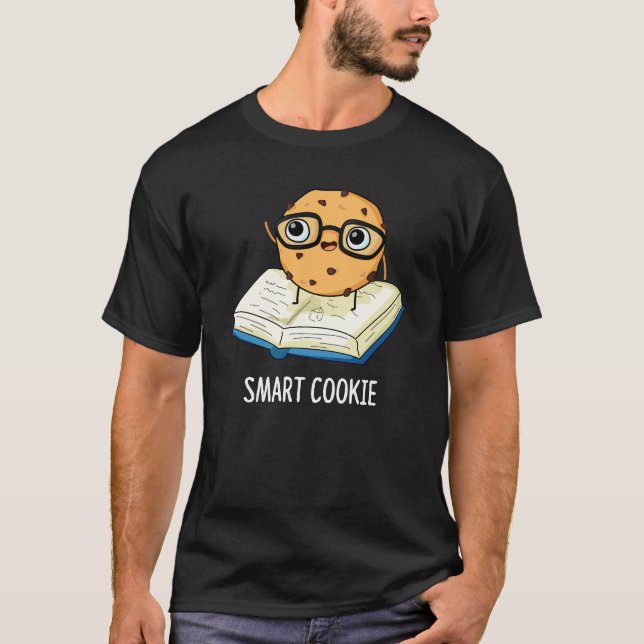 Smart Cookie Funny Snack Pun Mörk BG T Shirt (Framsida)