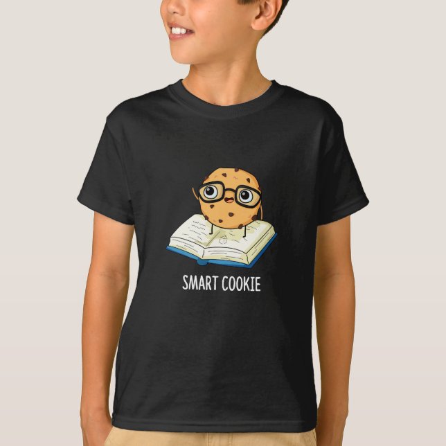 Smart Cookie Funny Snack Pun Mörk BG T Shirt (Framsida)