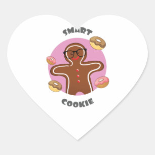 Smart cookie med Treats Hjärtformat Klistermärke