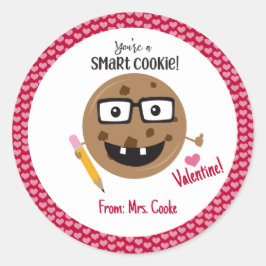 Smart Cookie Nerd Classroom Teacher Kids Cute Runt Klistermärke
