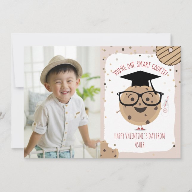 Smart Cookie Photo Classroom Valentine Kort (Framsida)