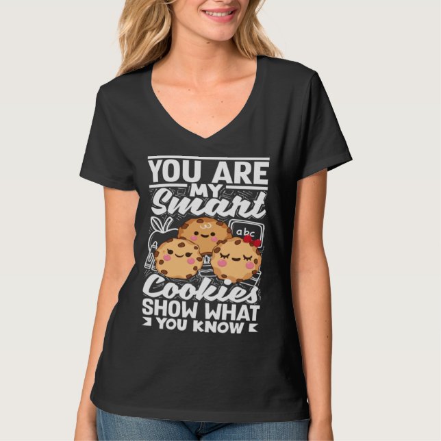 Smart Cookies Show What You Know Testing Day Teach T Shirt (Framsida)