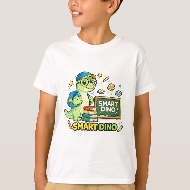 Smart Dinosaur Tillbaka till skolan T Shirt (Framsida)