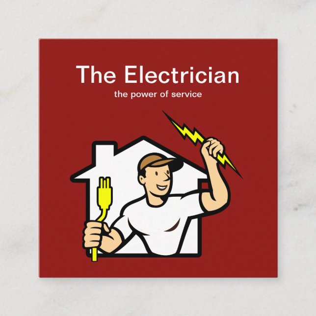 Smart elektrikervisitkortar fyrkantigt visitkort (Framsida)