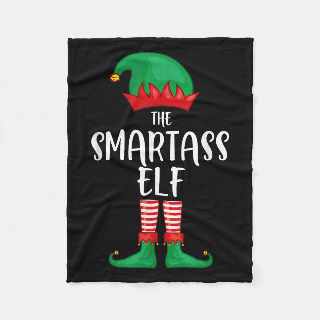 Smart Elf Christmas Party Matching Family Group Pa Fleecefilt (Framsidan)