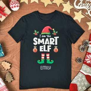 Smart Elf-familjens matchande jul namn T Shirt