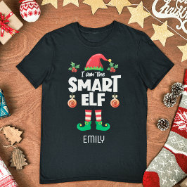 Smart Elf-familjens matchande jul namn T Shirt
