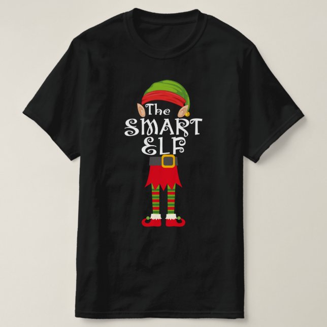 Smart Elf-familjens matchningskristmas T Shirt (Design framsida)