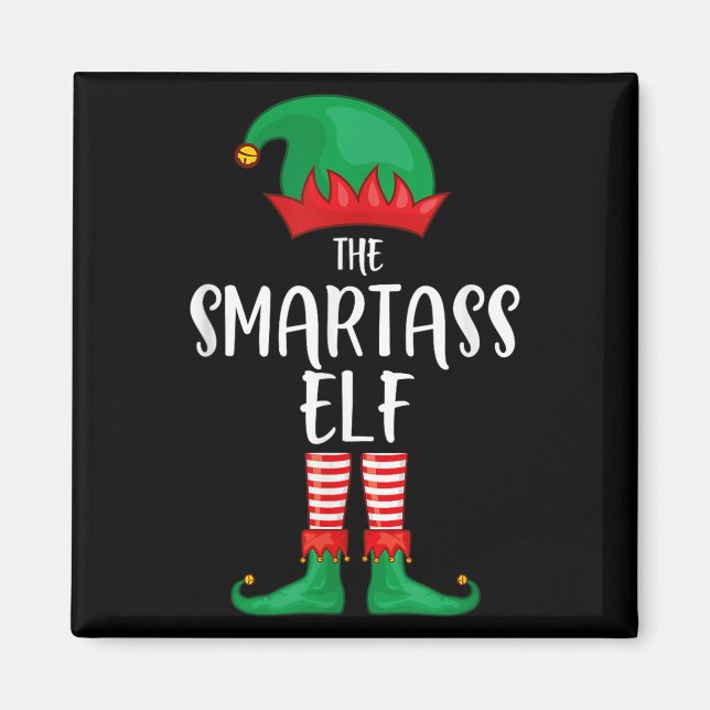 Smart Elf julfest matchande familjegrupp Pyjamas Magnet (Framsidan)