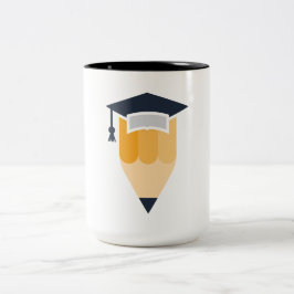 Smart examenshatt och penna Två-Tonad mugg