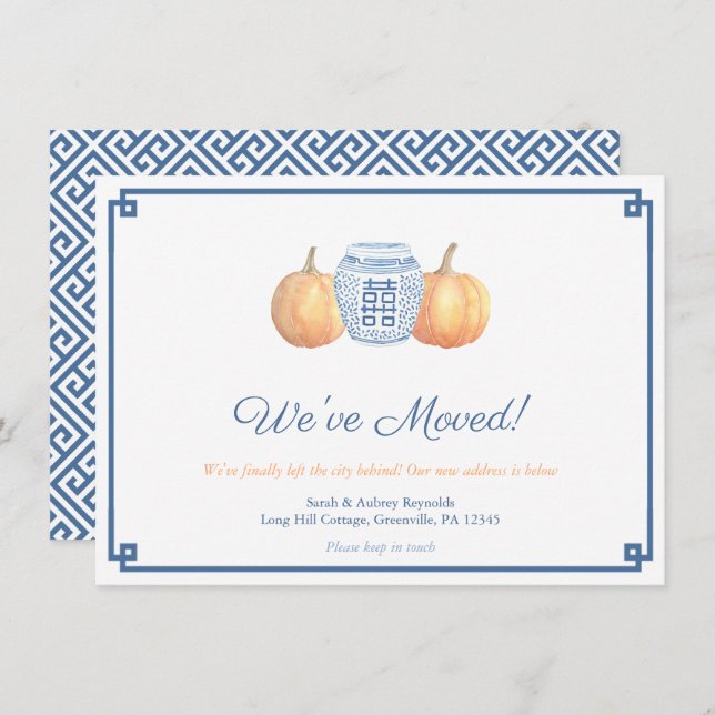 Smart Fall Pumpkin-ändring av Adress Meddelande (Fram/baksida)