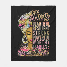 Smart Fantastisk Queen Black Melanin Woman Brown S Fleecefilt