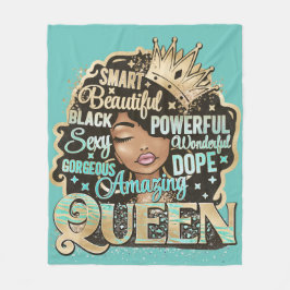 Smart Fantastisk Queen Black Melanin Woman Brown S Fleecefilt