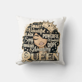 Smart Fantastisk Queen Black Melanin Woman Brown S Kudde