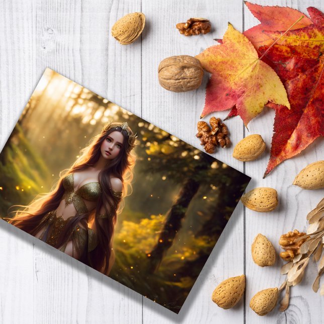 smart färg krona fae princess nature dryad art art vykort (Skapare uppladdad)