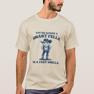 Smart Fella eller Fart Smella Retro Groda Meme Rol T Shirt