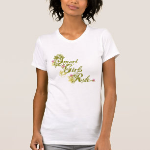 Smart flickor härskar grönt t shirt