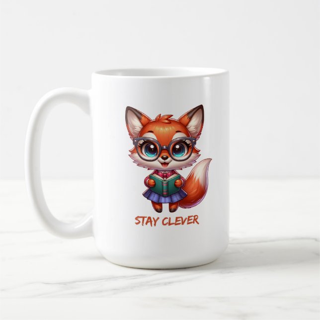 Smart Fox-Book Lover Kaffemugg (Vänster)