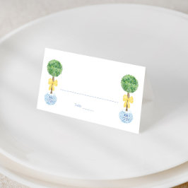 Smart Gender Neutral Boxwood Topiary Vår Shower Placeringskort